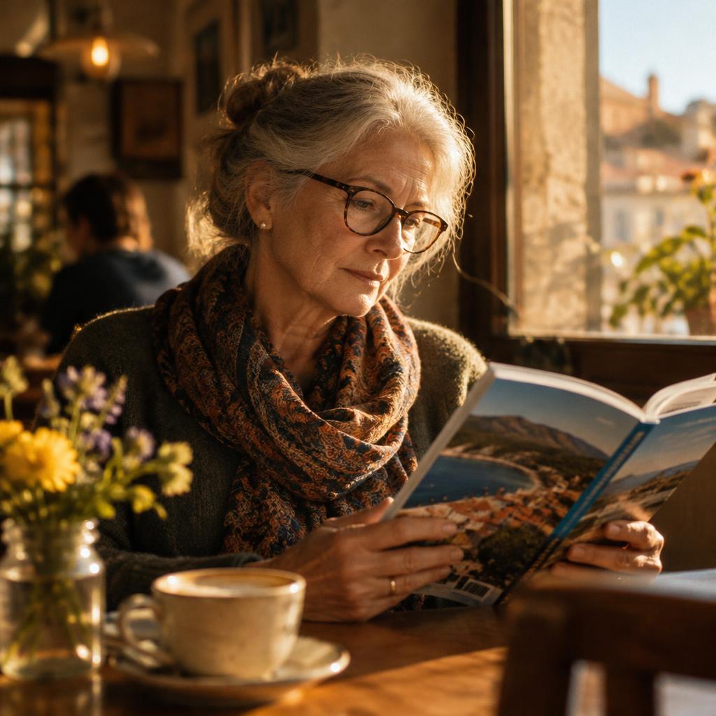 Older traveler, travel savings library